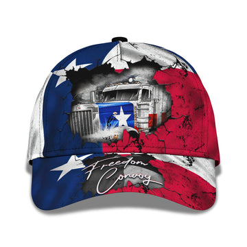 Joycorners Trucker Freedom Texas Customized Name 3D Cap