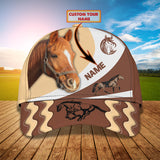 Joycorners Brown Horse Customized Name Cap