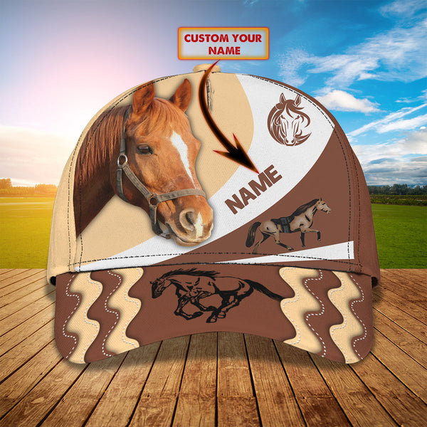 Joycorners Brown Horse Customized Name Cap
