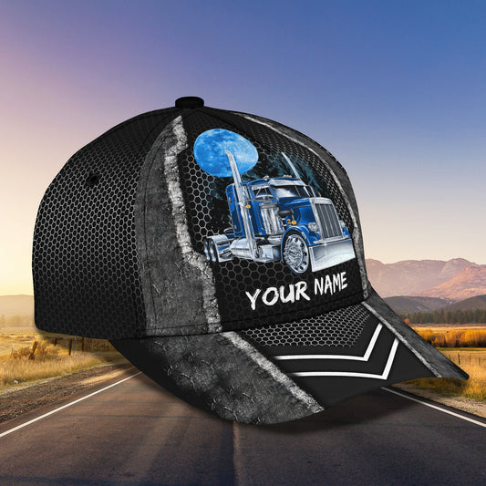 Joycorners Trucker Blue Moon Customized Name 3D Cap