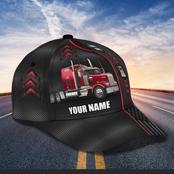 Joycorners Trucker USA Red Customized Name 3D Cap