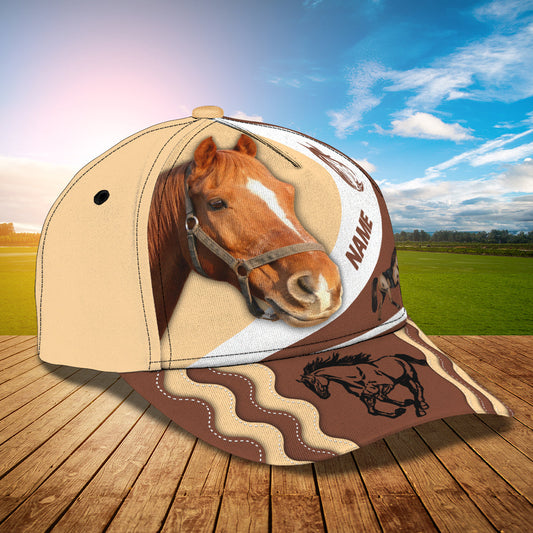 Joycorners Brown Horse Customized Name Cap