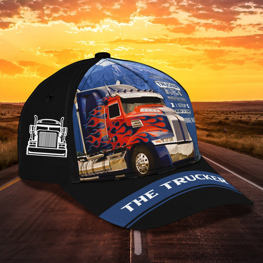 Joycorners Trucker I Stop When I'm Done Customized Name 3D Cap