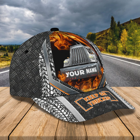 Joycorners Fire Trucker Customized Name 3D Cap