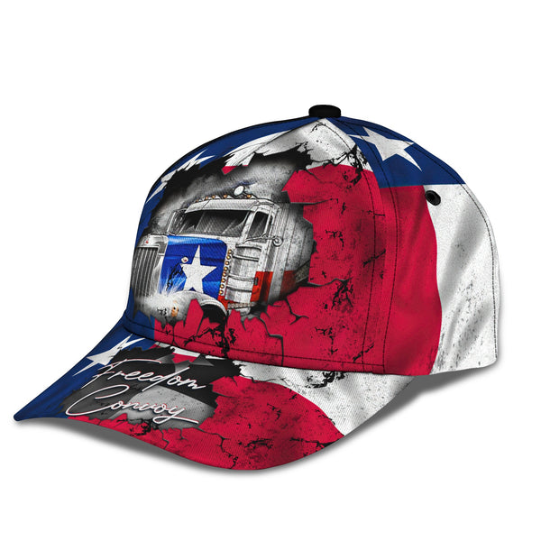 Joycorners Trucker Freedom Texas Customized Name 3D Cap
