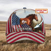 Joycorners Horse And Eagle American Flag Customized Name Cap