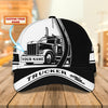 Joycorners Trucker BnW Customized Name 3D Cap