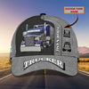 Joycorners Trucker Blue Gray Customized Name 3D Cap