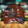 Joycorners Horse And American Flag Customized Name Cap