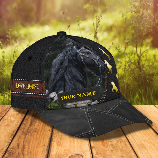 Joycorners Love Horse Customized Name Cap