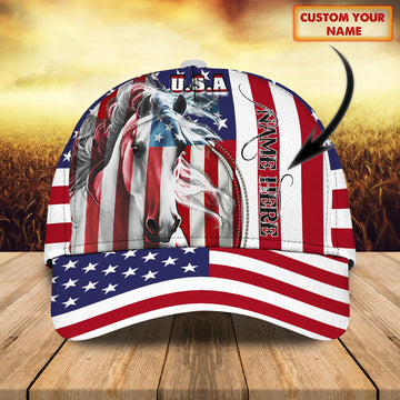 Joycorners Horse Patriot 2 Customized Name Cap