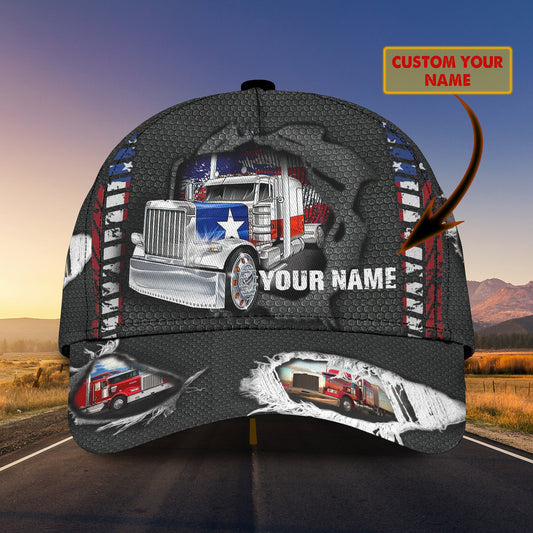 Joycorners US Truck Driver Customized Name 3D Cap