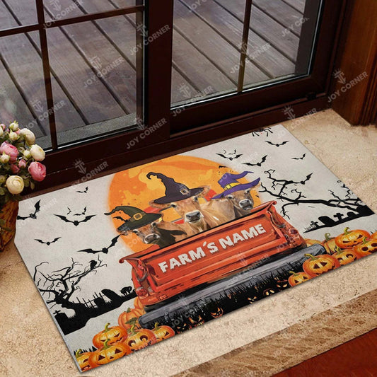 Joycorners Jersey Halloween Truck Custom Name Doormat