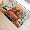 Joycorners Highland Cattle Halloween Truck Custom Name Doormat