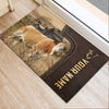 Joycorners Simmental Custom Name Leather Pattern Doormat