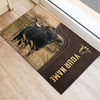 Joycorners Black Angus Custom Name Leather Pattern Doormat