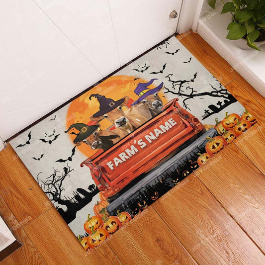 Joycorners Jersey Halloween Truck Custom Name Doormat