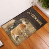 Joycorners Simmental Custom Name Leather Pattern Doormat