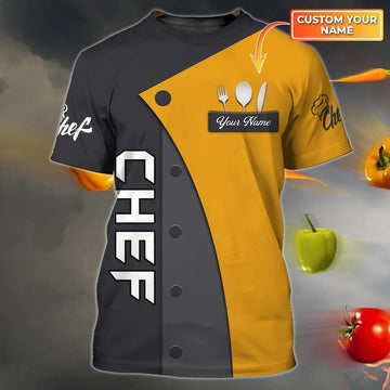 Joycorners Personalized 3D All Over Printed Chef Shirt For Men Women, Unisex Shirt For Master Chef
