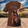 Joycorners Love Brown Horse Custom Name 3D Shirts