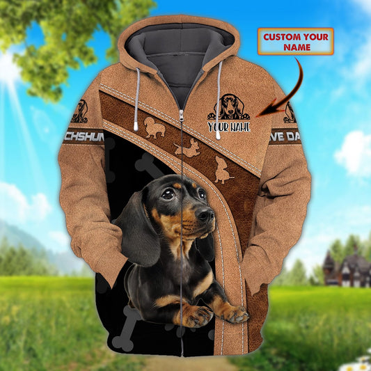 Joycorners Dachshund Lover 3D Full Personalized Name And Dog Print Shirts