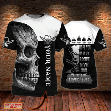 Joycorners Personalized Master Chef Skull Tee 3D Shirt, Sublimation Skull Master Chef For Cooking Lover, Present For Chef