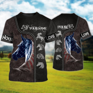 Joycorners USA Horse Custom Name 3D Shirts