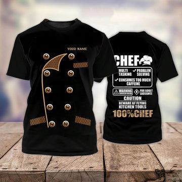 Joycorners Chef 3D Shirt, Bakery Chef Full Print Tee Shirt, Personalized Name 3D Tshirt, Sublimation Master Chef T Shirt