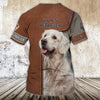 Joycorners Golden Retriever Leather Pattern 2 3D Custom Name And Dog Full Print Shirts