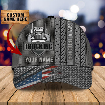 Joycorners Trucker USA Customized Name 3D Cap