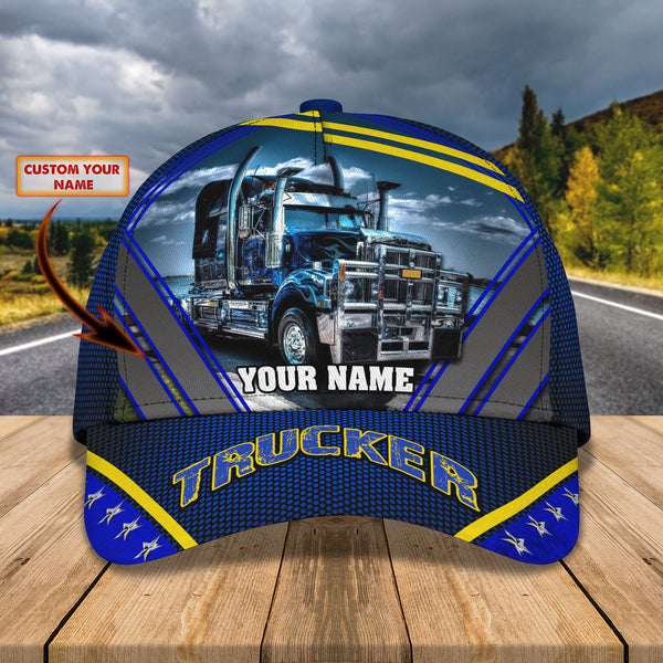 Joycorners Trucker Blau Customized Name 3D Cap