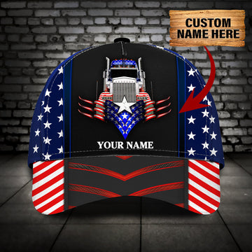Joycorners American Trucker Customized Name 3D Cap
