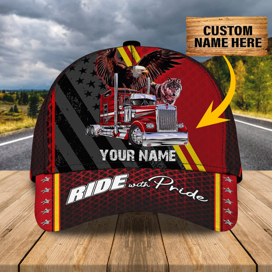 Joycorners Trucker Ride With Pride Customized Name 3D Cap