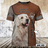 Joycorners Golden Retriever Leather Pattern 2 3D Custom Name And Dog Full Print Shirts