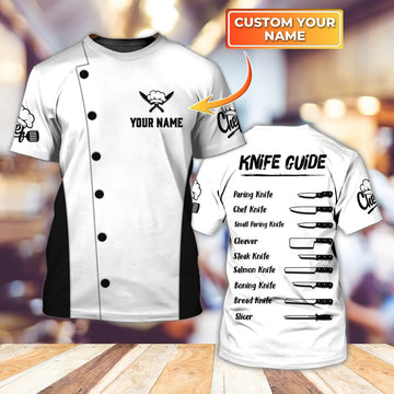 Joycorners Custom Funny Chef Shirt Men Women 3D Master Chef Guide Tshirt