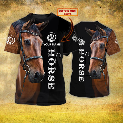 Joycorners Brown Horse Custom Name 3D Shirts