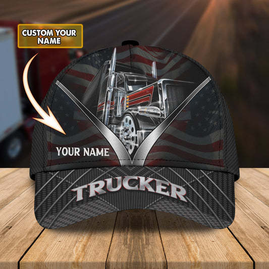 Joycorners American Trucker Customized Name 3D Cap