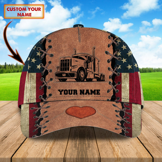 Joycorners Trucker Love Customized Name 3D Cap