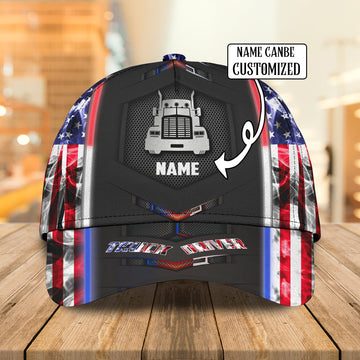 Joycorners American Trucker Smoke Customized Name 3D Cap