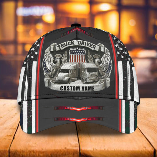 Joycorners American Eagle Trucker Customized Name 3D Cap