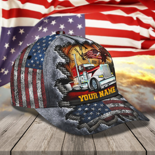 Joycorners I Am American Trucker Customized Name 3D Cap