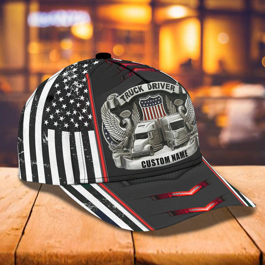 Joycorners American Eagle Trucker Customized Name 3D Cap