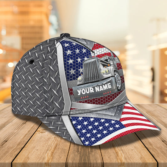 Joycorners American Trucker Customized Name 3D Cap