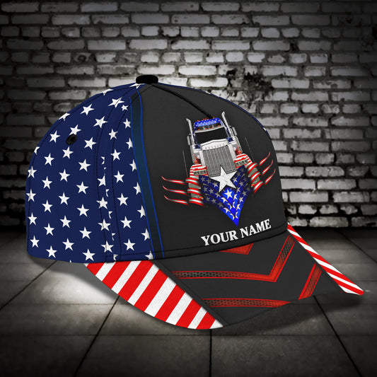 Joycorners American Trucker Customized Name 3D Cap