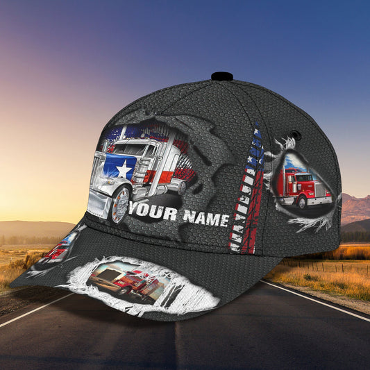 Joycorners US Truck Driver Customized Name 3D Cap