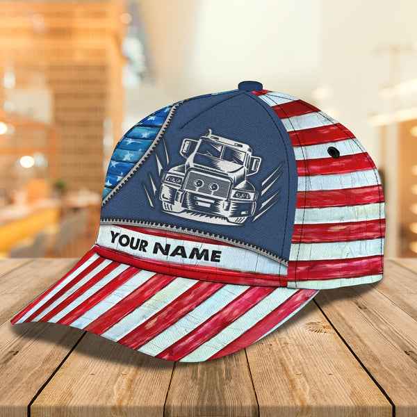 Joycorners Trucker America Customized Name 3D Cap