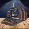 Joycorners Trucker Blue Fire Customized Name 3D Cap