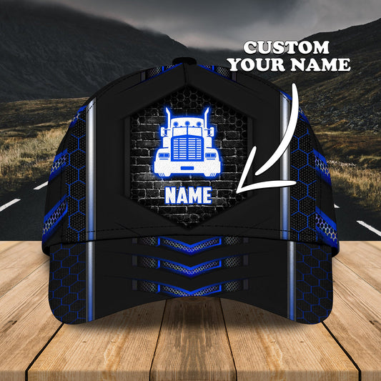 Joycorners Trucker Blue Customized Name 3D Cap