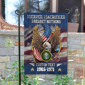 Joycorners Veteran I Served I Sacrificed Patriotic Garden Flag #MT10