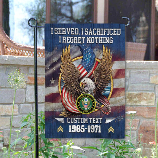 Joycorners Veteran I Served I Sacrificed Patriotic Garden Flag #MT10
